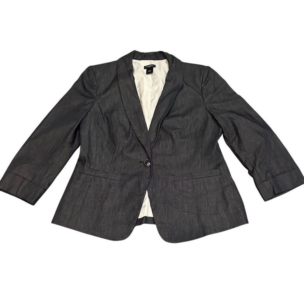 Ann Taylor Women's Dark Gray Blazer Size 4‎ Workwear Suit Jacket